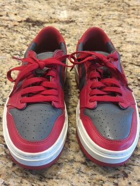 Jordan Kids Red and Gray Low-Top Sneakers